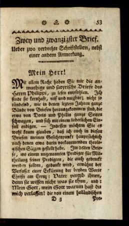 Zwey und zwanzigster Brief.