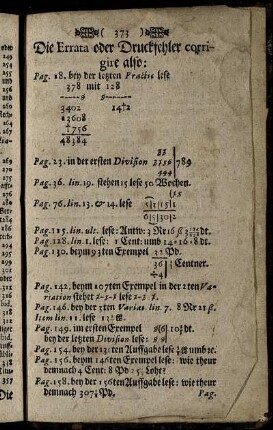 Die Errata oder Druckfehler corrigire also: