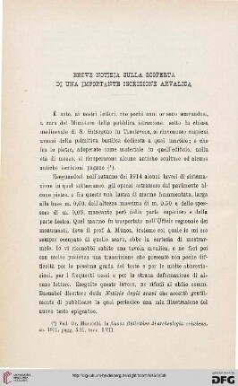 42: Breve notizia sulla scoperta di una importante iscrizione arvalica