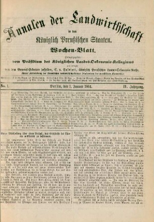 No. 1. Berlin, den 1. Januar 1864. IV. Jahrgang.