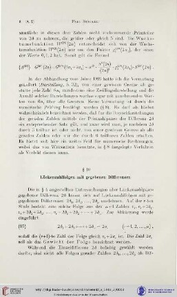 § 10: Lückenzahlfolgen mit gegebenen Differenzen
