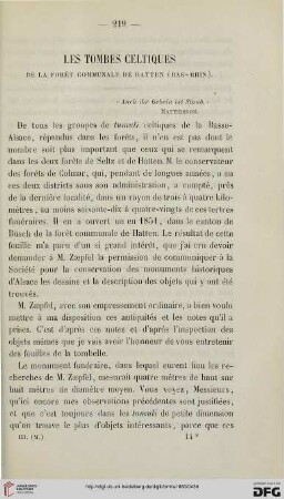 3: Les tombes celtiques : de la forêt communale de Hatten (Bas-Rhin)