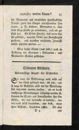 57-67, Siebenter Abschnitt. Uebermäßige Anzahl der Schreiber.