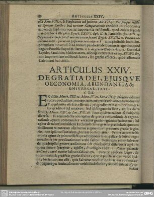 Articulus XXIV. De Gratia Dei Ejusque Oeconomia, Abundantia & Universalitate
