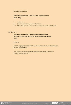 Manuskript des Übungsbuchs zur niedersorbischen Grammatik