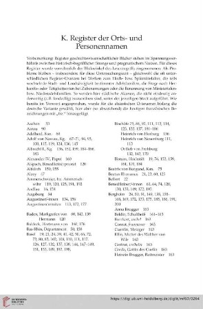 K. Register der Orts- und Personennamen