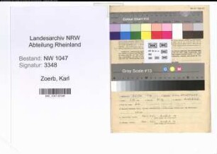 Entnazifizierung Karl Zoerb , geb. 26.11.1912 (Lehrer)