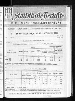 Die Hochbautätigkeit in Hamburg im März 1970 : Lfd. Nr. 14