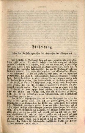 Die Geschichte der reinen Mathematik in ihrer Beziehung zur Geschichte der Entwickelung des menschlichen Geistes