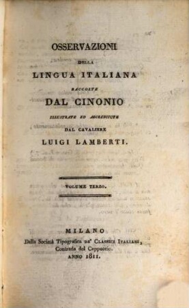 Osservazioni della lingua Italiana. 3