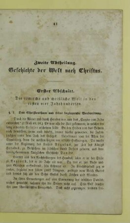 Zweite Abtheilung. Geschichte der Welt nach Christus