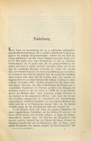 Beiträge zur pathologischen Anatomie und zur Pathologie der Dementia paralytica