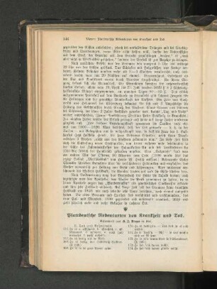 Plattdeutsche Redensarten von Krankheit und Tod.