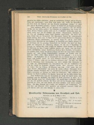 Plattdeutsche Redensarten von Krankheit und Tod.