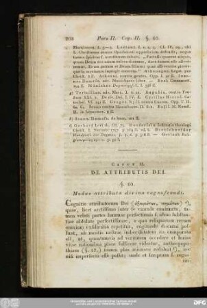 Caput II. De Attributis Dei.