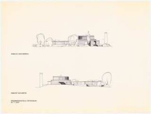 Friedenskapelle, Gütersloh: Ansicht Westen, Osten 1:200