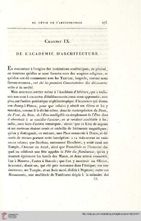 Chapitre IX. De l’académie d’architecture