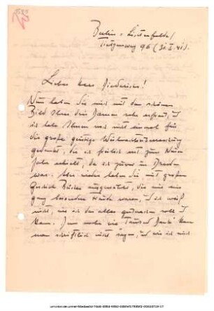 Brief von Adolf Spamer an Peter Diederichs 31.01.1940