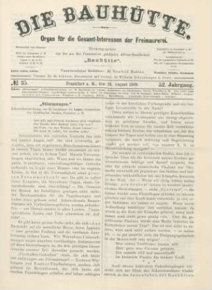 No. 35. Frankfurt a. M., den 28. August 1909. 52. Jahrgang.