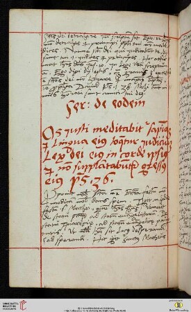 Sermo de eodem [Predigttext, Ps 36,30–31:]