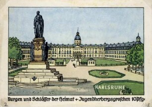 Postkartensammlung Weis mit Ansichten Karlsruhes. Schloss