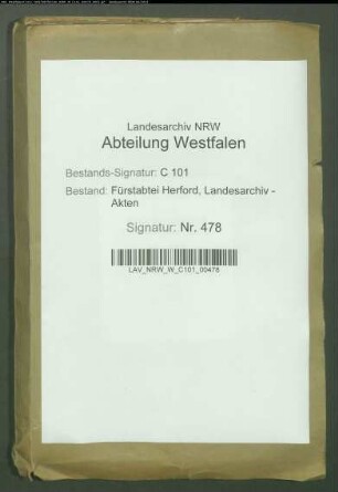 Verhandlungen wegen der Salz-, Korn- und Geldrenten aus der Stadt Salzuffeln und Umland