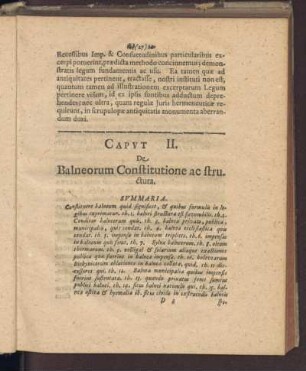 Capvt II. De Balneorum Constitutione ac structura