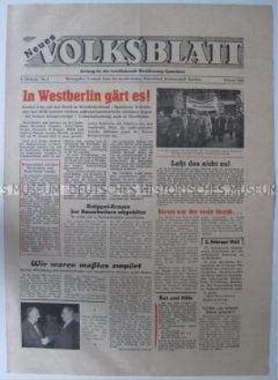 Wochenzeitung der Nationalen Front Berlin-Spandau "Neues Volksblatt"
