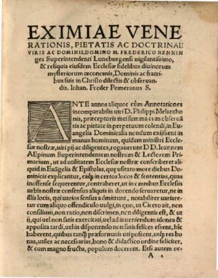 D. D. Iohannis Aepini In Evangelivm Ascensionis Domini Enarratio ...