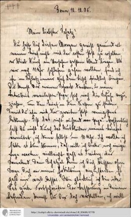 Brief vom 12.12.1905