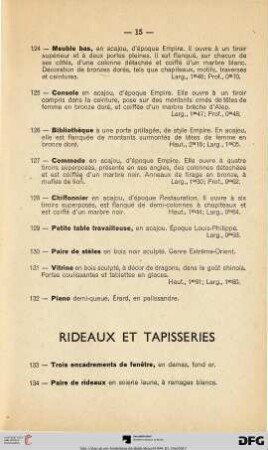 Rideaux Et Tapisseries (Nr. 133-138)
