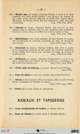 Rideaux Et Tapisseries (Nr. 133-138)