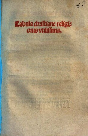Tabula christianae religionis vtilissima.