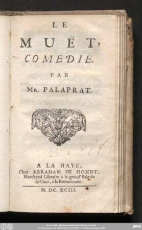 Le Muët : Comedie