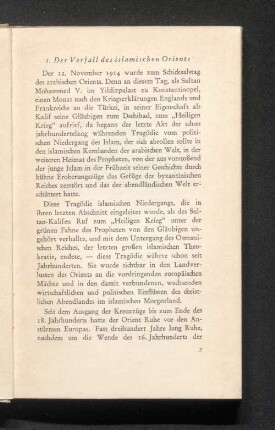 1. Der Verfall des islamischen Orients