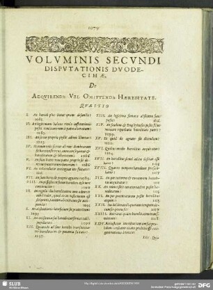 Voluminis Secundi Disputationis Duodecimae, De Acquirenda Vel Omittenda Haereditate