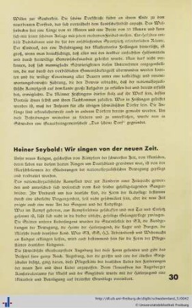 Wir fingen von der neuen Zeit.