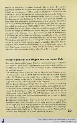 Wir fingen von der neuen Zeit.