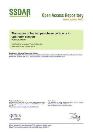 The nature of Iranian petroleum contracts in upstream section