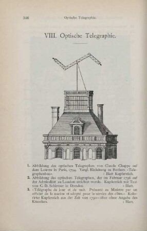 VIII. Optische Telegraphie