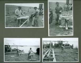 Leitdamm am Mittelgrund an der Küste bei Cuxhaven, 1950