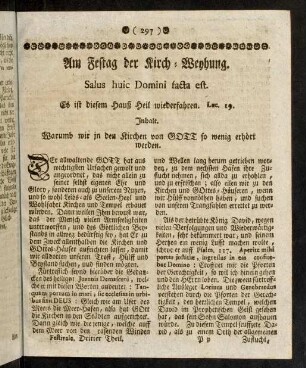 297-305, Am Festtag der Kirch-Weyhung