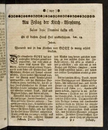 297-305, Am Festtag der Kirch-Weyhung