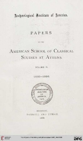 4: Papers of the American School of Classical Studies at Athens