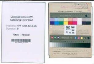 Entnazifizierung Theodor Grus , geb. 04.01.1905 (Lehrer)