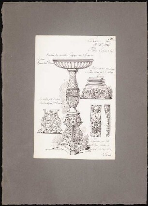 Reiseskizzen aus Italien: Siena: S. Martino (Ansichten Details), Basis in der Opera del Duomo (Perspektivische Ansicht)