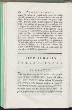 Hippocratis Praeceptiones