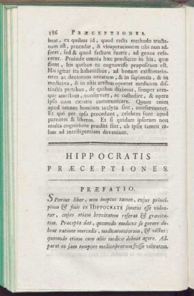Hippocratis Praeceptiones
