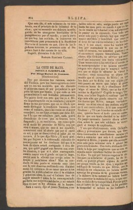 La Cruz de Mayo. - [Continuación]. : Novela ejemplar