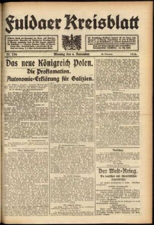 Ausgabe vom Montag, den 06. November 1916.